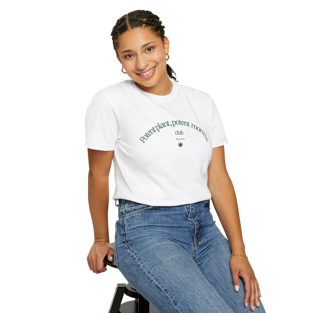 Cannabis women shirt "potent plant, potent mama"