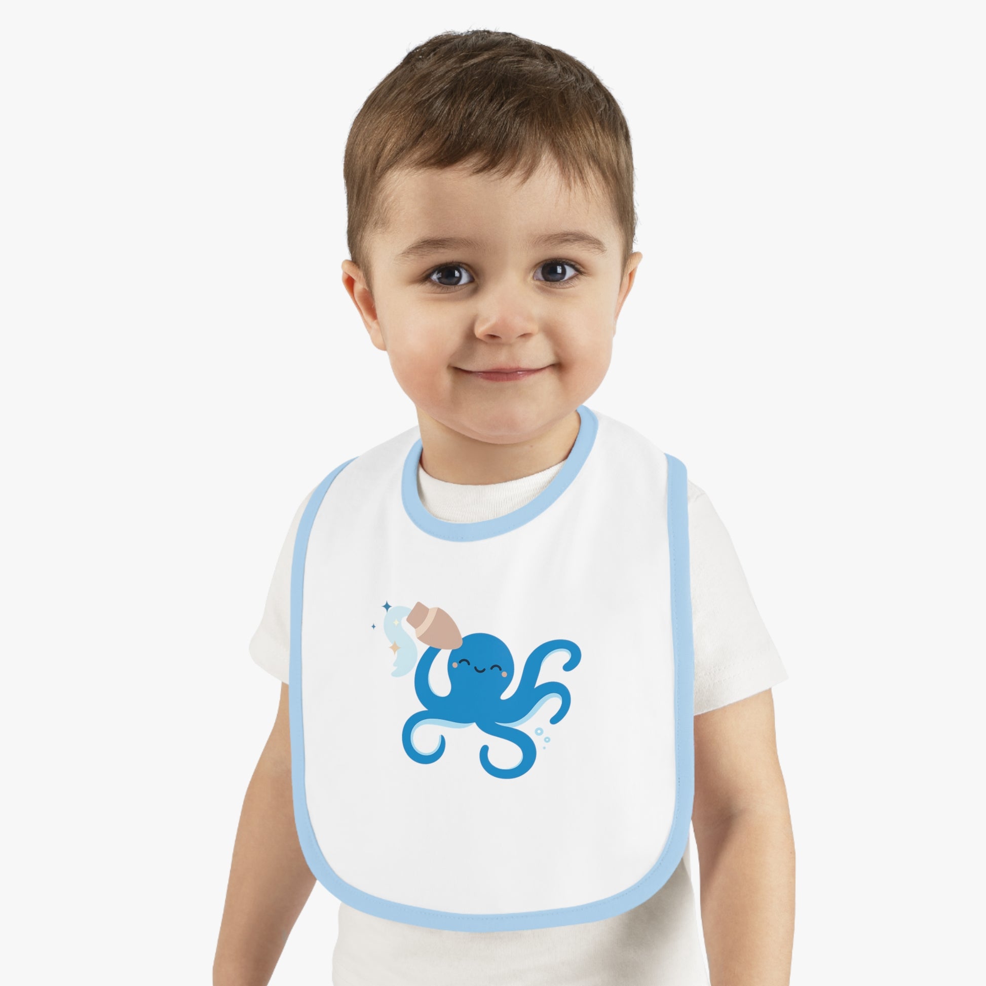 Cute Octopus Baby Bib, Whale, Sea Creature, Baby Shower Gift, Toddler Bib, Kids Feeding Accessory, Nautical Theme