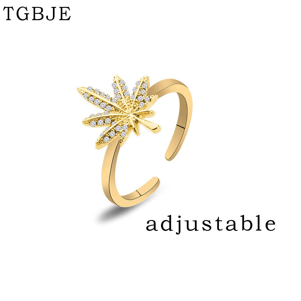 TGBJE Cannabis Leaf Ring Cannabis Gift Cannabis Weed Gift Cannabis Lover Gift Marijuana Gift