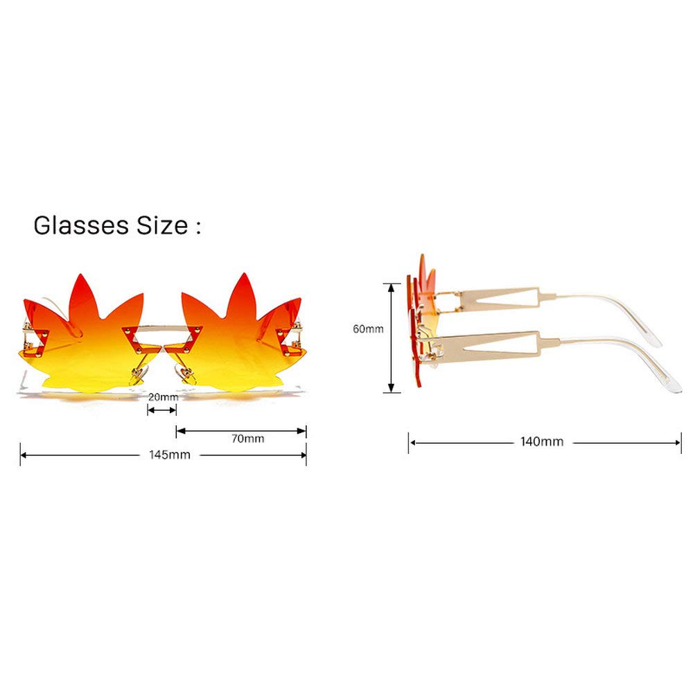Vintage Punk Sunglasses Men Women 2020 Fashion Colorful Rimless Leaf-shaped Sun Glasses