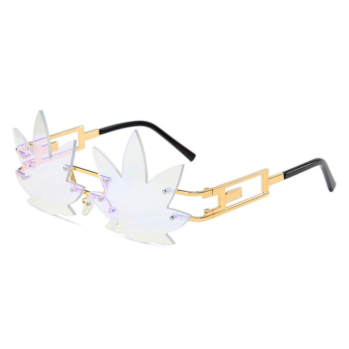 Vintage Punk Sunglasses Men Women 2020 Fashion Colorful Rimless Leaf-shaped Sun Glasses