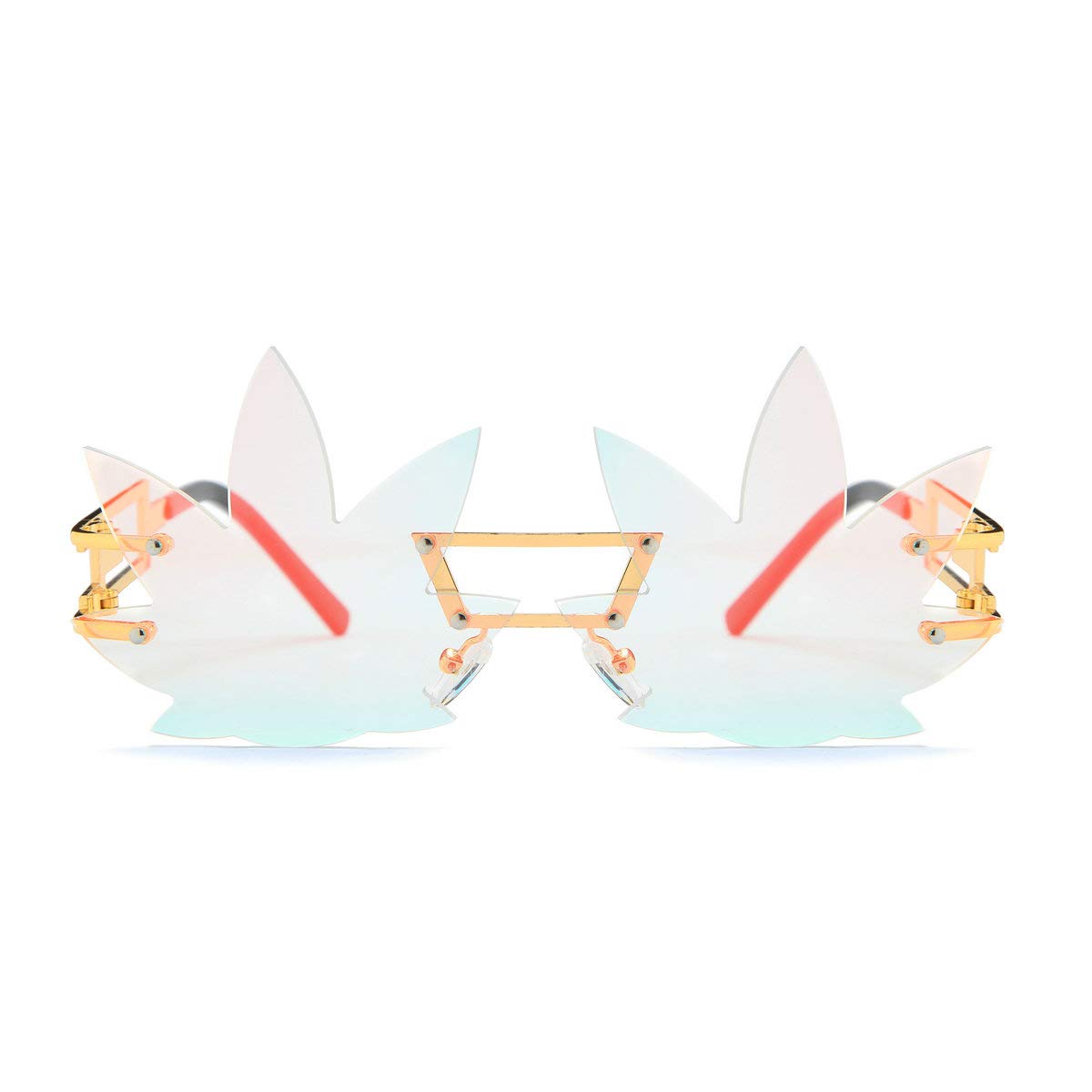 Vintage Punk Sunglasses Men Women 2020 Fashion Colorful Rimless Leaf-shaped Sun Glasses