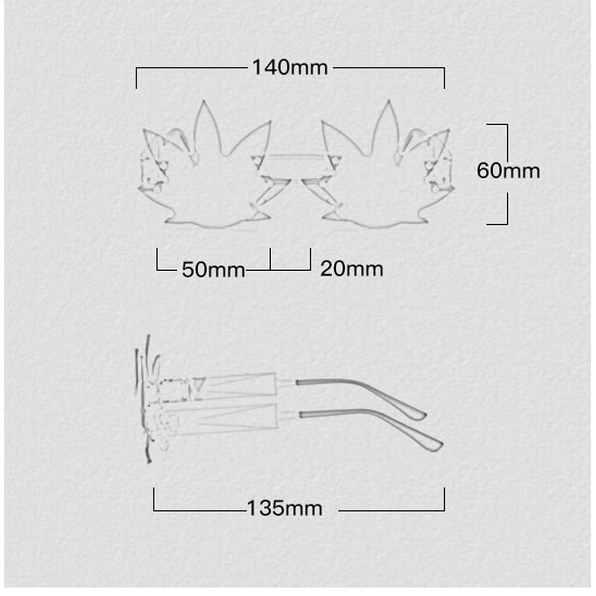 Vintage Punk Sunglasses Men Women 2020 Fashion Colorful Rimless Leaf-shaped Sun Glasses