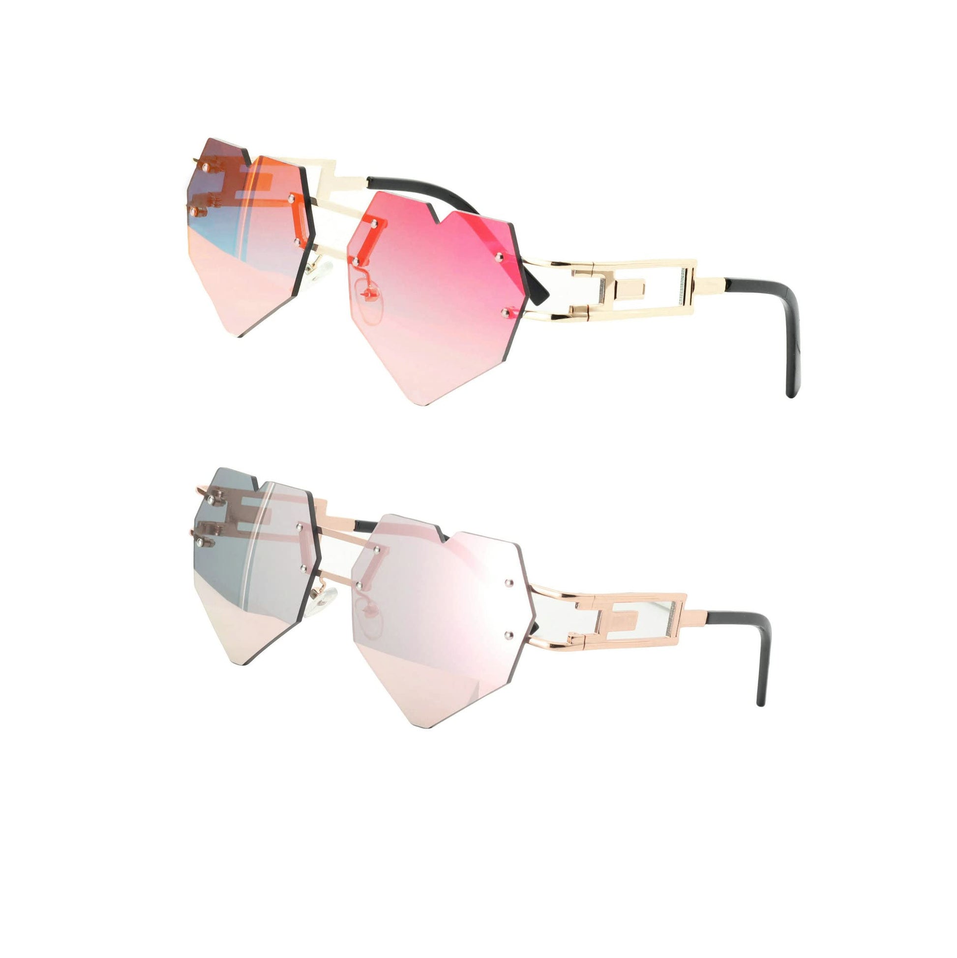 Vintage Punk Sunglasses Men Women 2020 Fashion Colorful Rimless Leaf-shaped Sun Glasses