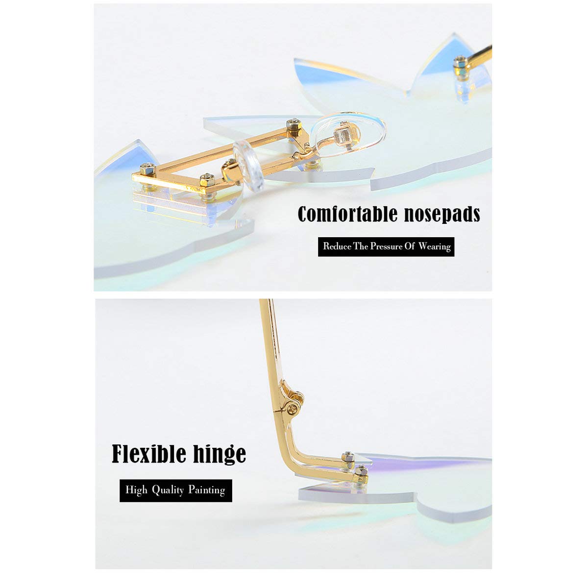 Vintage Punk Sunglasses Men Women 2020 Fashion Colorful Rimless Leaf-shaped Sun Glasses