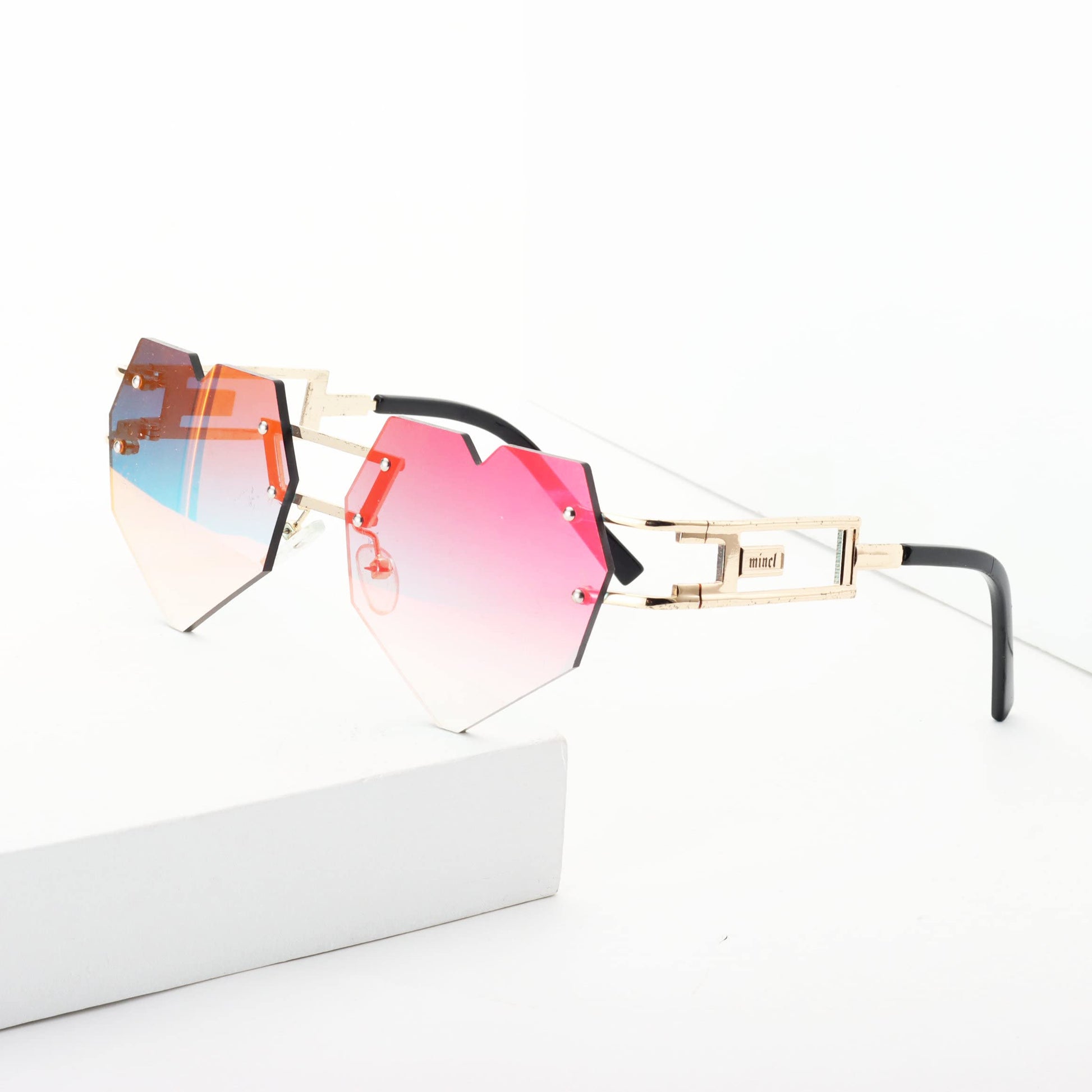 Vintage Punk Sunglasses Men Women 2020 Fashion Colorful Rimless Leaf-shaped Sun Glasses