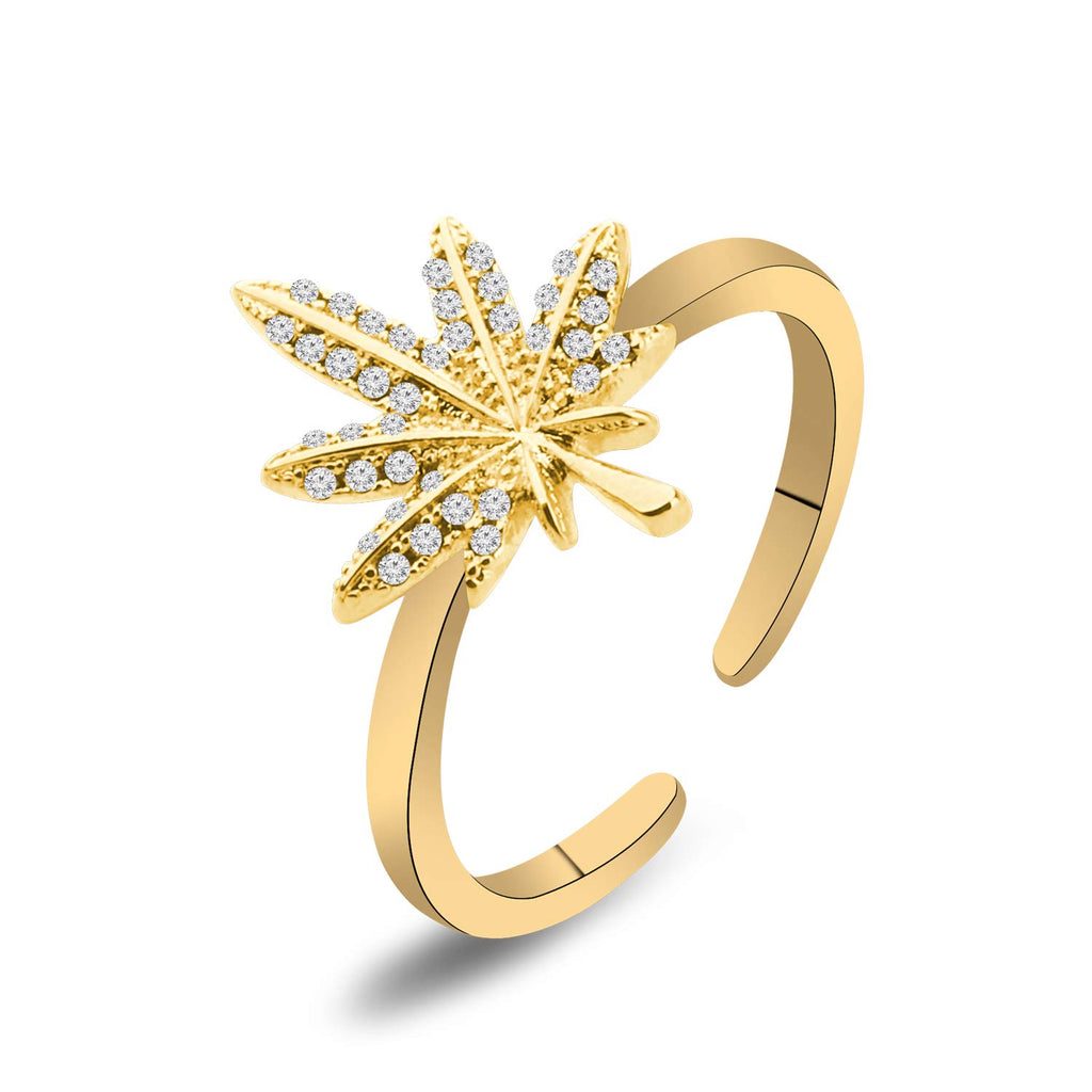 TGBJE Cannabis Leaf Ring Cannabis Gift Cannabis Weed Gift Cannabis Lover Gift Marijuana Gift