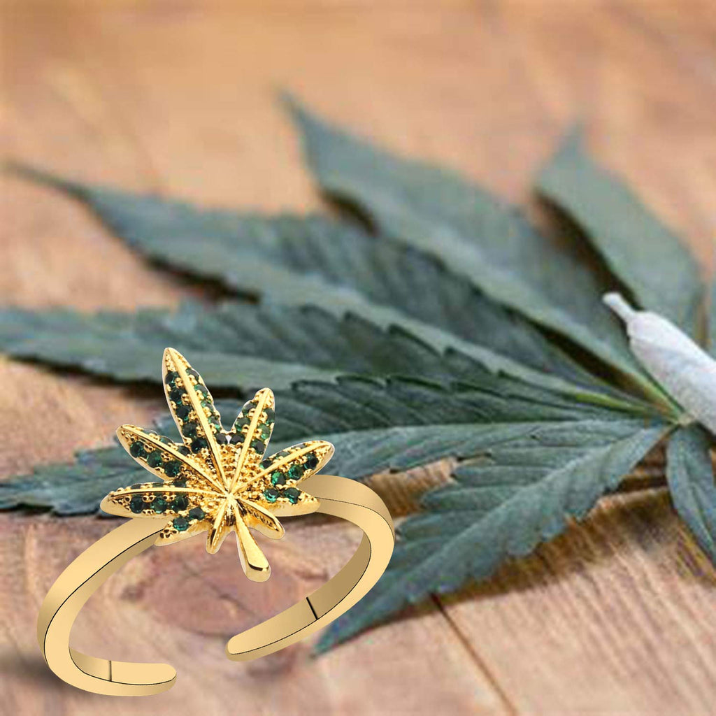 TGBJE Cannabis Leaf Ring Cannabis Gift Cannabis Weed Gift Cannabis Lover Gift Marijuana Gift
