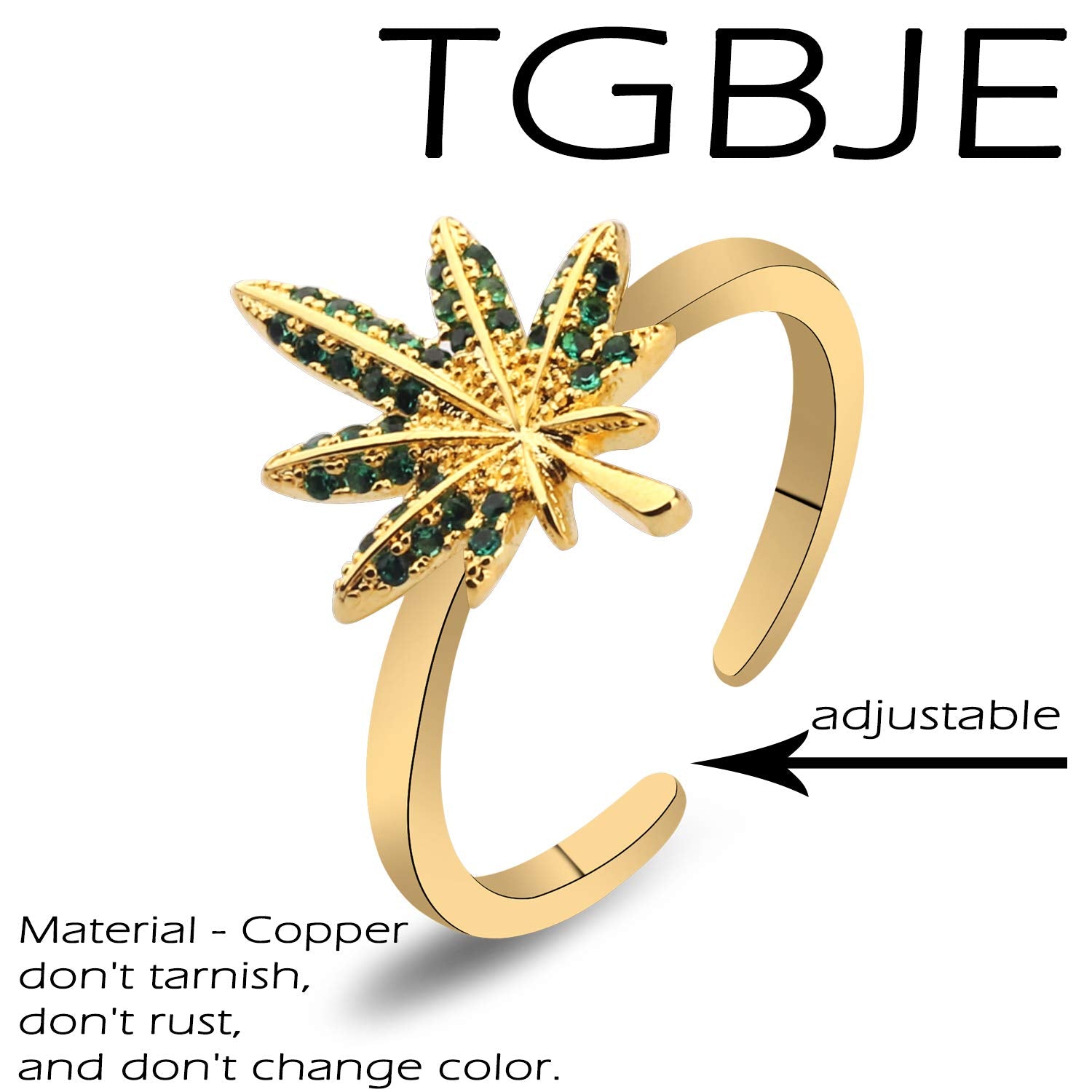 TGBJE Cannabis Leaf Ring Cannabis Gift Cannabis Weed Gift Cannabis Lover Gift Marijuana Gift