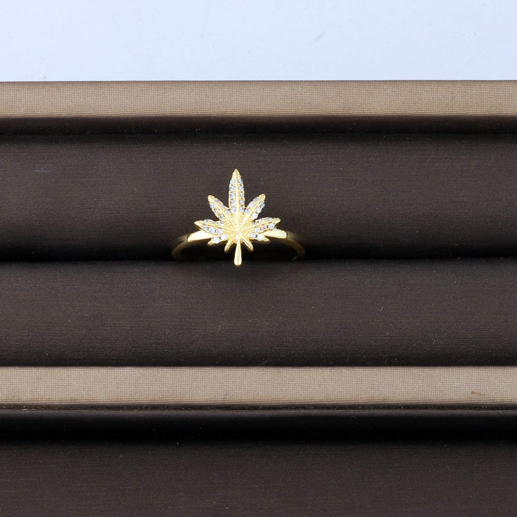 TGBJE Cannabis Leaf Ring Cannabis Gift Cannabis Weed Gift Cannabis Lover Gift Marijuana Gift