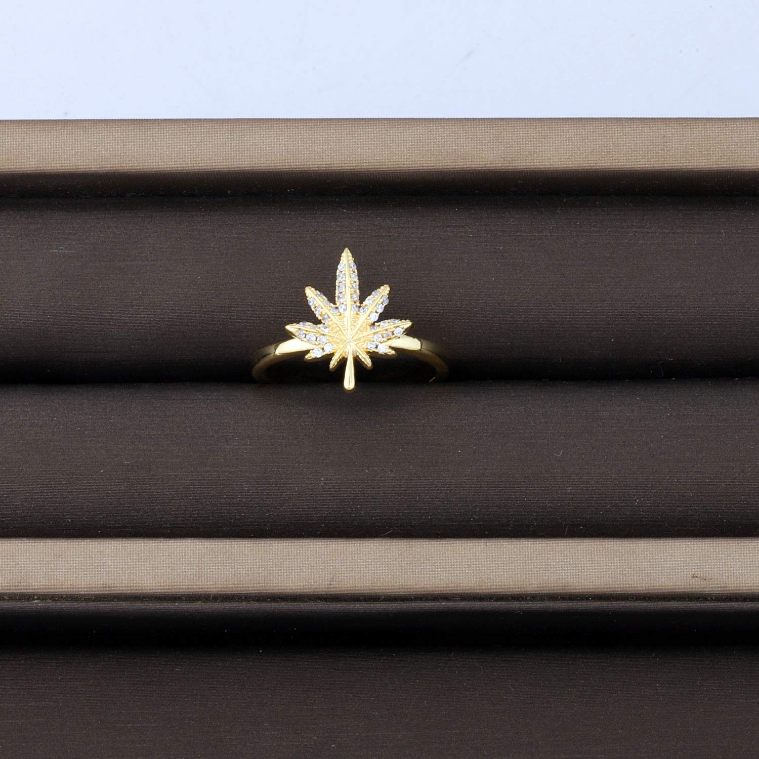TGBJE Cannabis Leaf Ring Cannabis Gift Cannabis Weed Gift Cannabis Lover Gift Marijuana Gift