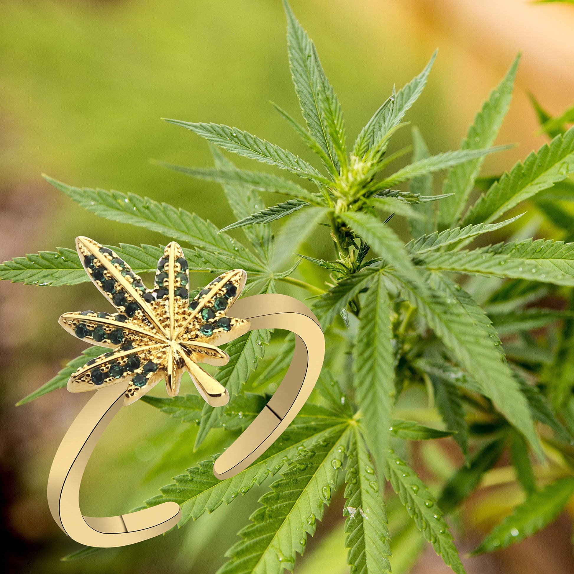 TGBJE Cannabis Leaf Ring Cannabis Gift Cannabis Weed Gift Cannabis Lover Gift Marijuana Gift